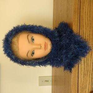 Hand Made Hand Knit Winter Blue Scarf